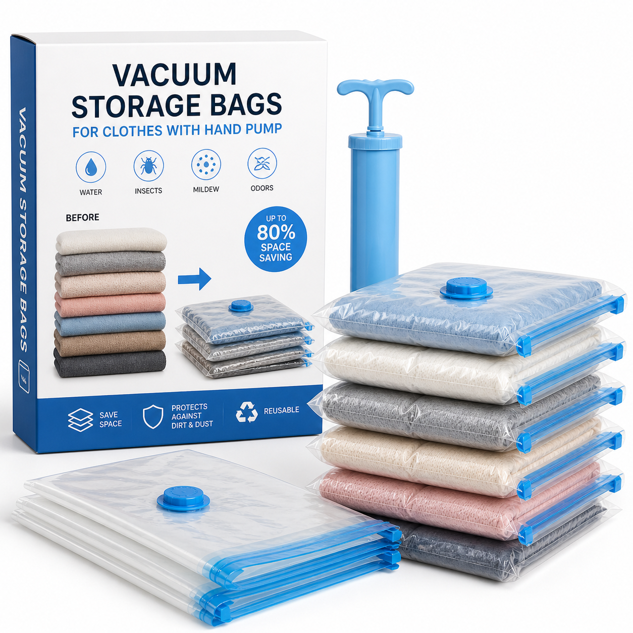 🧳 Vacuum Storage Bags with Hand Pump